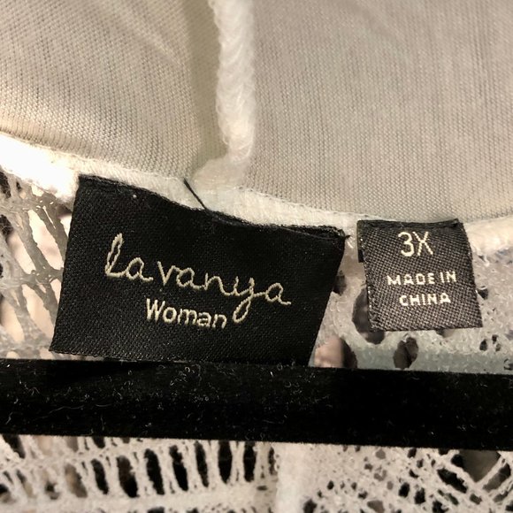 Bundle of two La Vanya Lace Cardigans in ivory & tan Sz 3XL - Picture 6 of 13